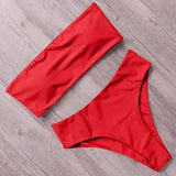 Bandage Bikini Swimwear Women Swimsuit High Waist Bikini Set-B1663RE-1