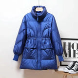 Hooded Insulated Winter Coat with Pockets-Blue-1