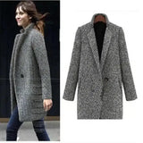 Wool Blend Mid-Length Women's Coat-1