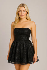 Vestido Top Tubo Renda Com Laço nas Costas Verão Moda Prata/S