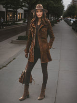 Vintage Wool Blend Hip-Length Coat