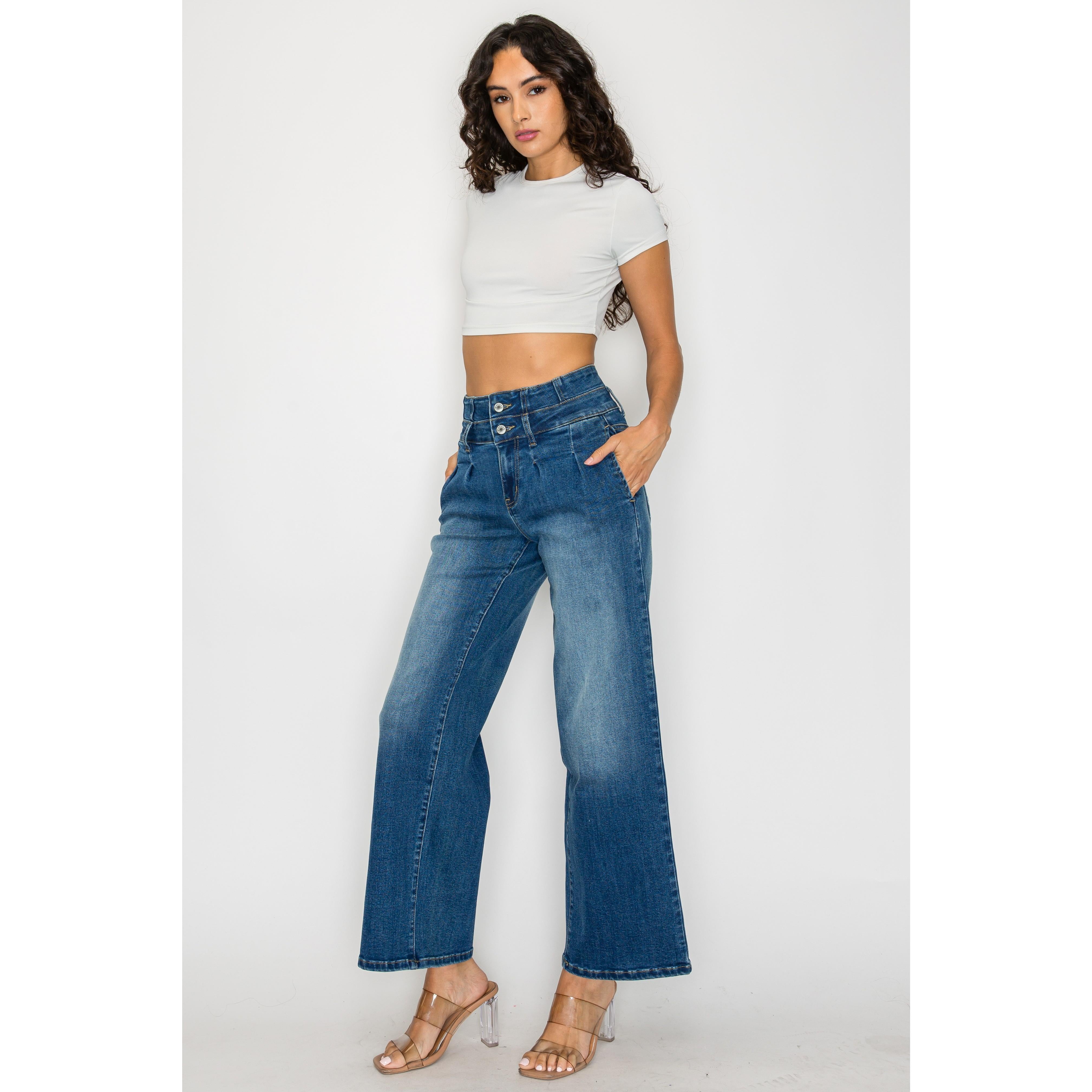 Medium Blue Wide Leg Jeans