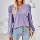 Puff Sleeve V-Neck Blouse
