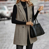 Sleeveless Blazer Vest Cardigan
