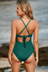 Cutout V-Neck Spaghetti Strap One-Piece Swimwear