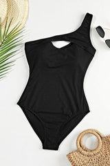 Cutout One Shoulder Sleeveless One-Piece Swimwear-7