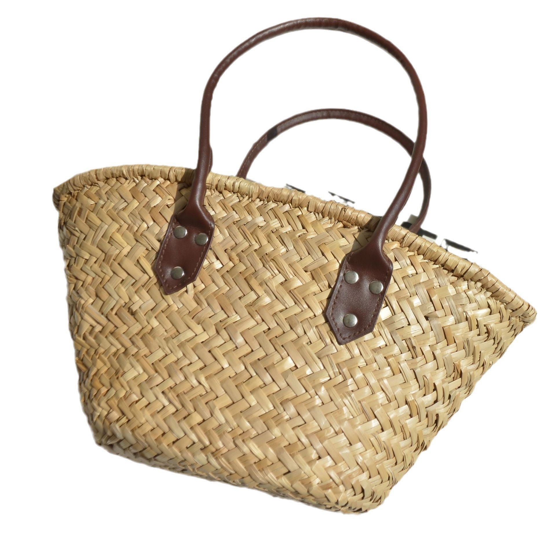 Hand-Woven Water Grass Handbag | Vintage Shopping Basket Bag