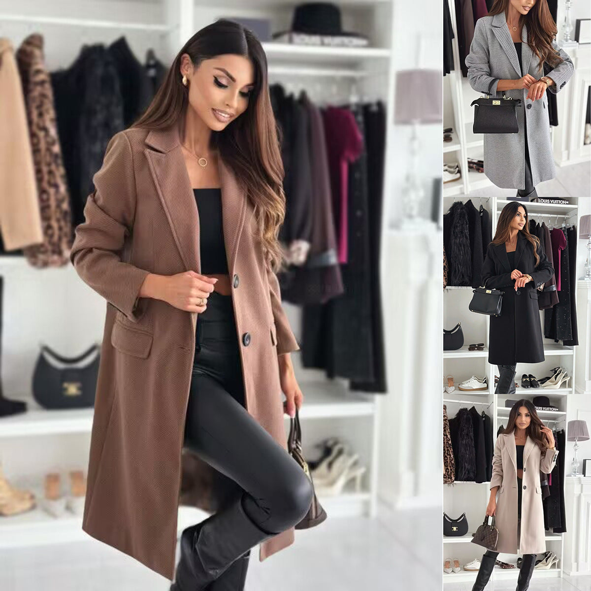 Timeless Wool Lapel Long Coat