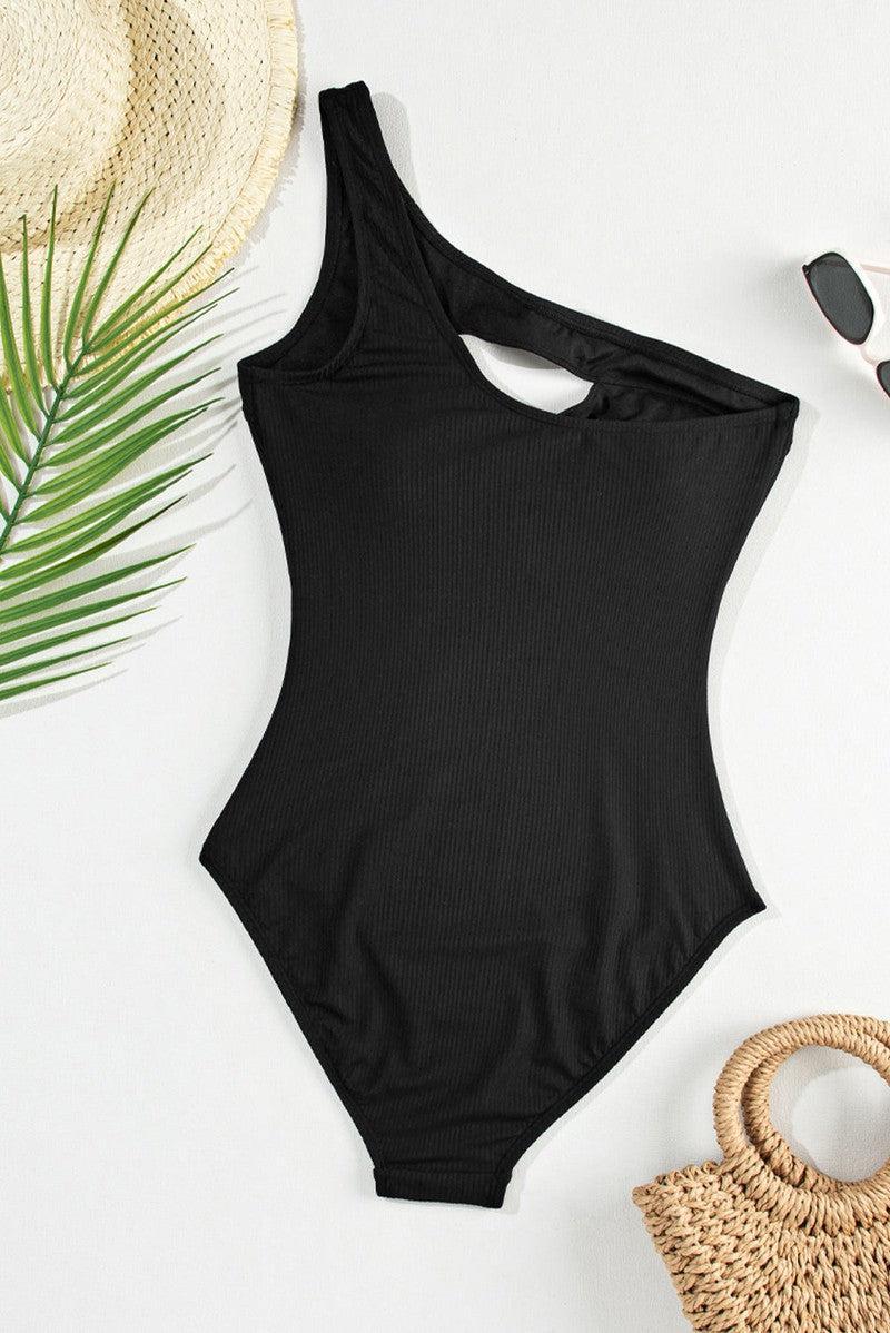 Cutout One Shoulder Sleeveless One-Piece Swimwear-8
