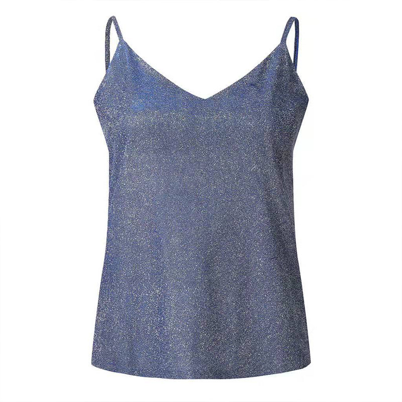 Plus Size Sequin V-Neck Tank
