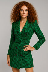 outono e inverno Moda feminina manga comprida cinto duplo