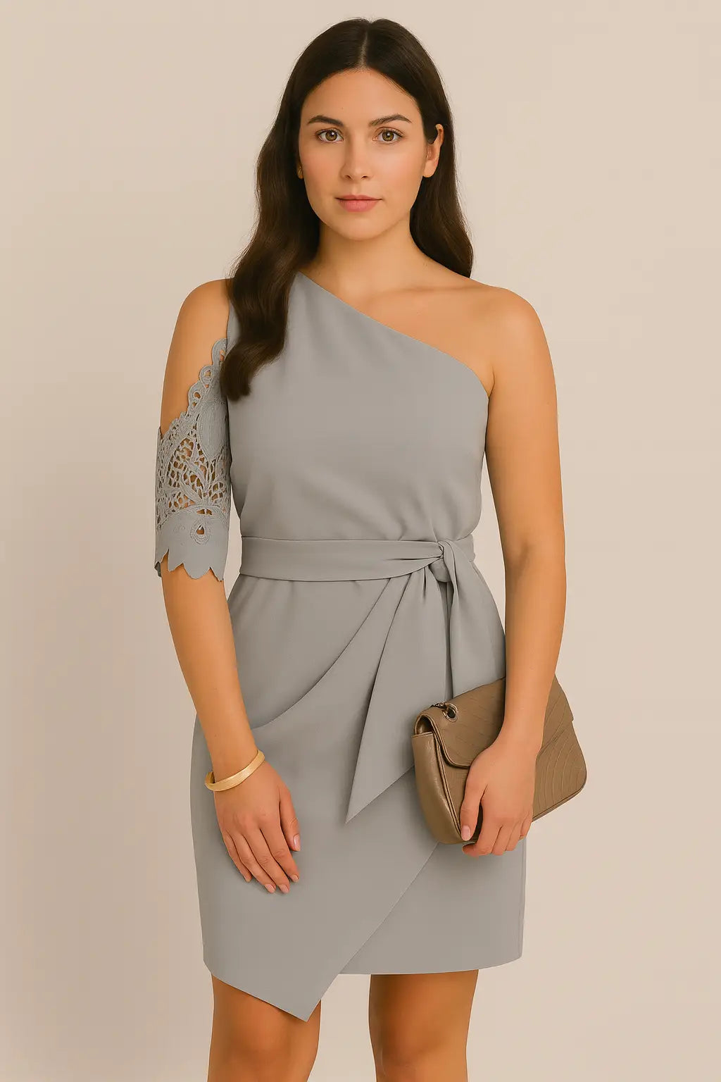 Meia manga de renda elegante para mulher