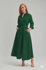 Vestido solto Mulheres Elástico Cintura Alta Show Temperamento Fino