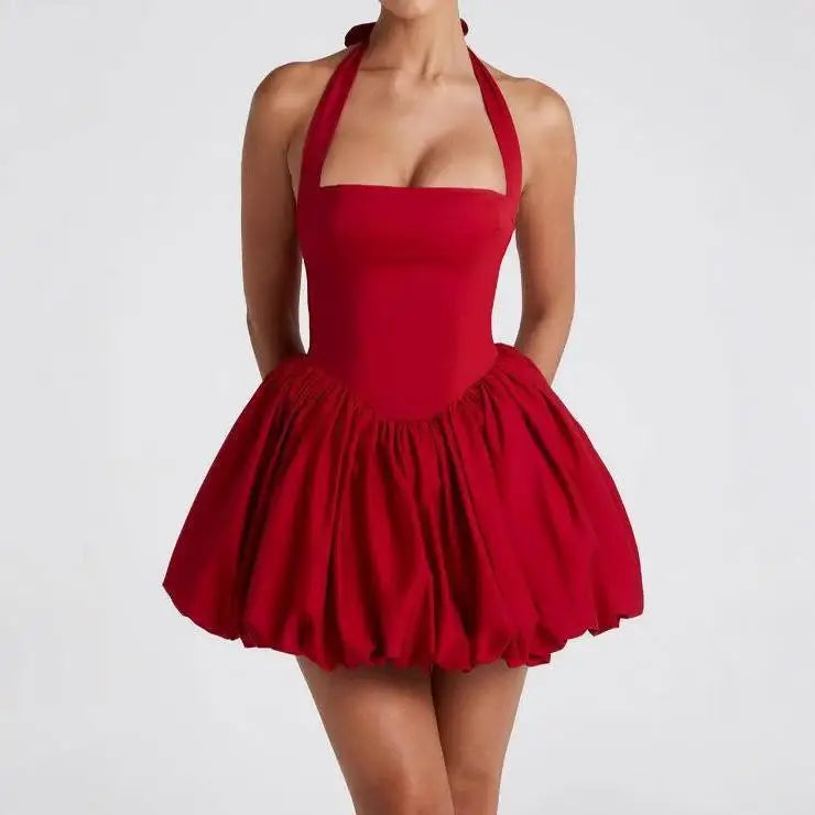 Red Halter Mini Dress Aria