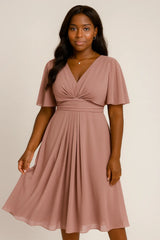 Moda cor sólida e decote em V cintura aparada Casual grande