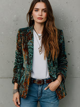 Printed Casual Suit Jacket