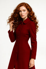 Women’s black wool coat – elegant long tailored winter outerwear