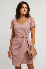 Meia manga de renda elegante para mulher