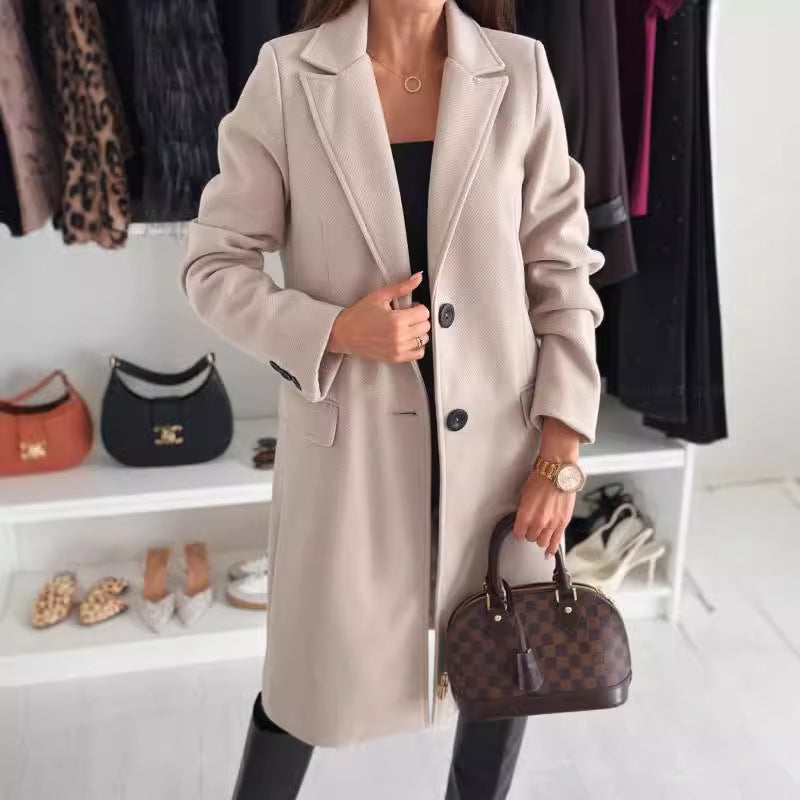 Timeless Wool Lapel Long Coat