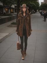 Vintage Wool Blend Hip-Length Coat