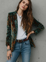Printed Casual Suit Jacket