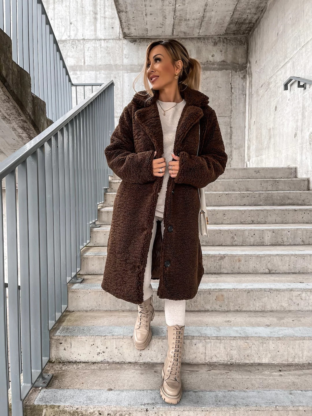 Cozy Chic Lamb Wool Lapel Coat