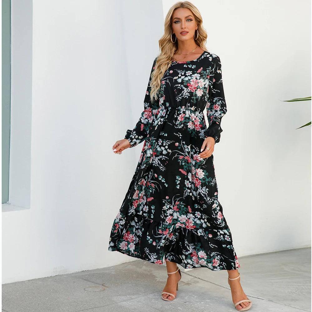 2023 Sping Summer Bohemian Women Maxi Dress Casual Long-12-17