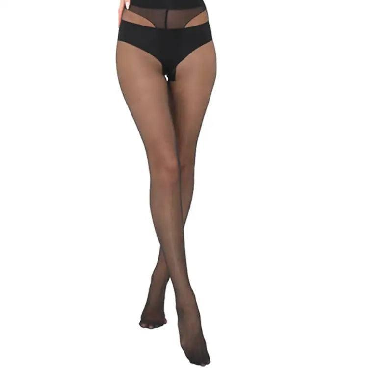 20D Back Vertical Line Personality Pantyhose Black Stockings-Black-1