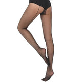 20D Back Vertical Line Personality Pantyhose Black Stockings-3