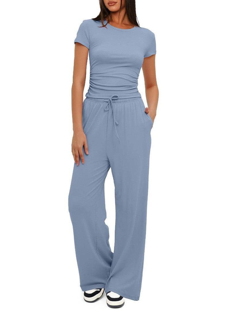 Chic Casual Outfits for Women - 2-Piece Set-Blue-7