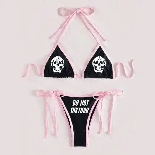 3D Skull And Starry Sky Print Bikini Ladies Split Swimwear-7