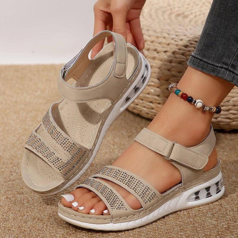 Air Cushioned Roman Sandals for Ultimate Comfort-Beige-1