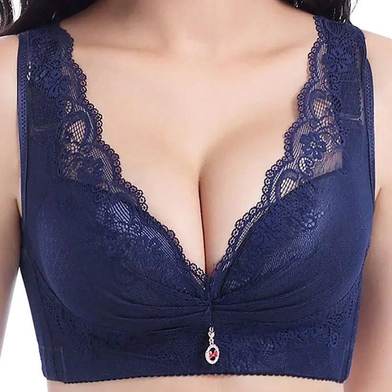 Big breasts beautiful back lingerie-Blue-8