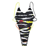 Bikini Leaky Back Braided Rope Color Tie-Dye-Zebrapattern-1