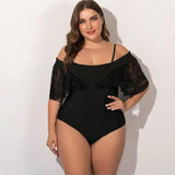 Black webbing enlarged swimsuit-2