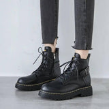 British style Martin boots women thick-soled Harajuku black-4