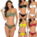 Candy 5 Color Swimsuit Hard Pack Twisted Breast Bikini Low-1