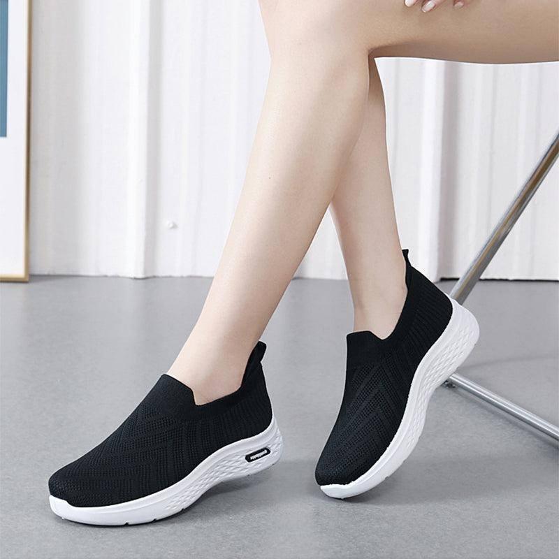 Casual Shoes Sock Slip On Flat Shoes For Women Sneakers Casual Soft Sole Walking Sports Shoe-3