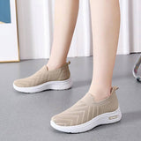 Casual Shoes Sock Slip On Flat Shoes For Women Sneakers Casual Soft Sole Walking Sports Shoe-4