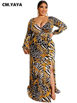 Chic Plus-Size Maxi Dress in Animal Print-1