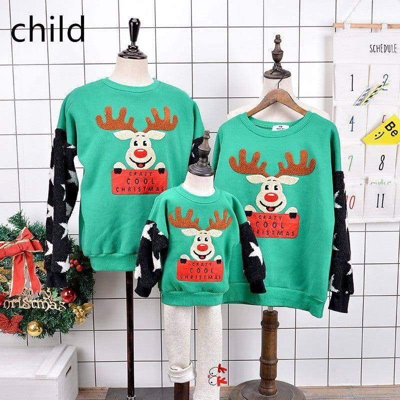 Children's Christmas sweater-Green-8