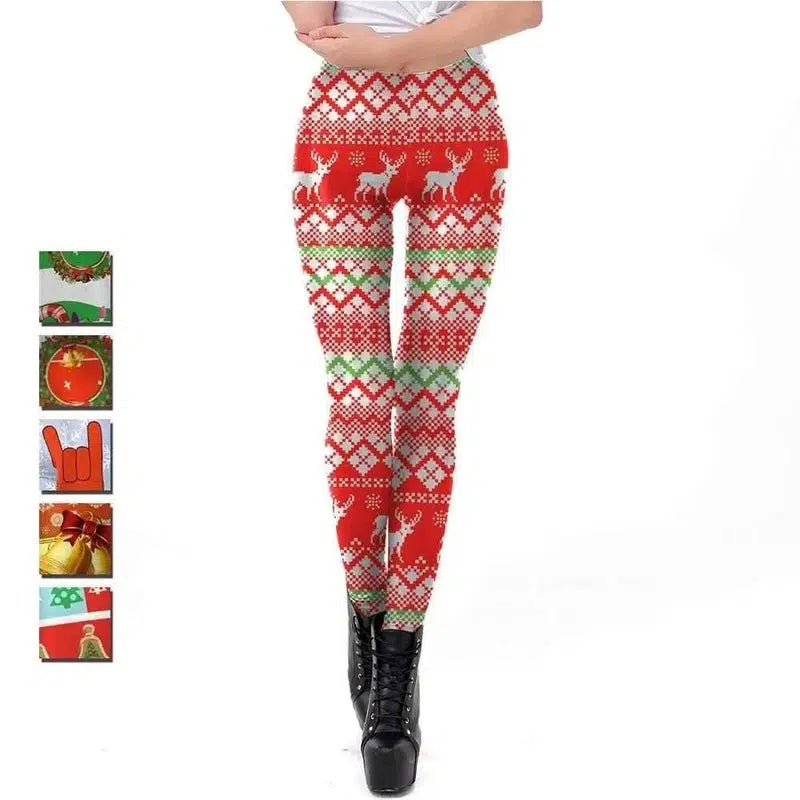 Christmas digital print tight leggings-1