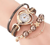 Circle Ladies Pearl Bracelet Watch Fashion Love Diamond Digital Ladies Watch-5