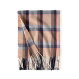 Contrast Check Print Of Cashmere Scarf-Khaki-6