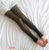 Fleece Lined Tights for Dark Skin-2pcsBlack and translucent foot-20