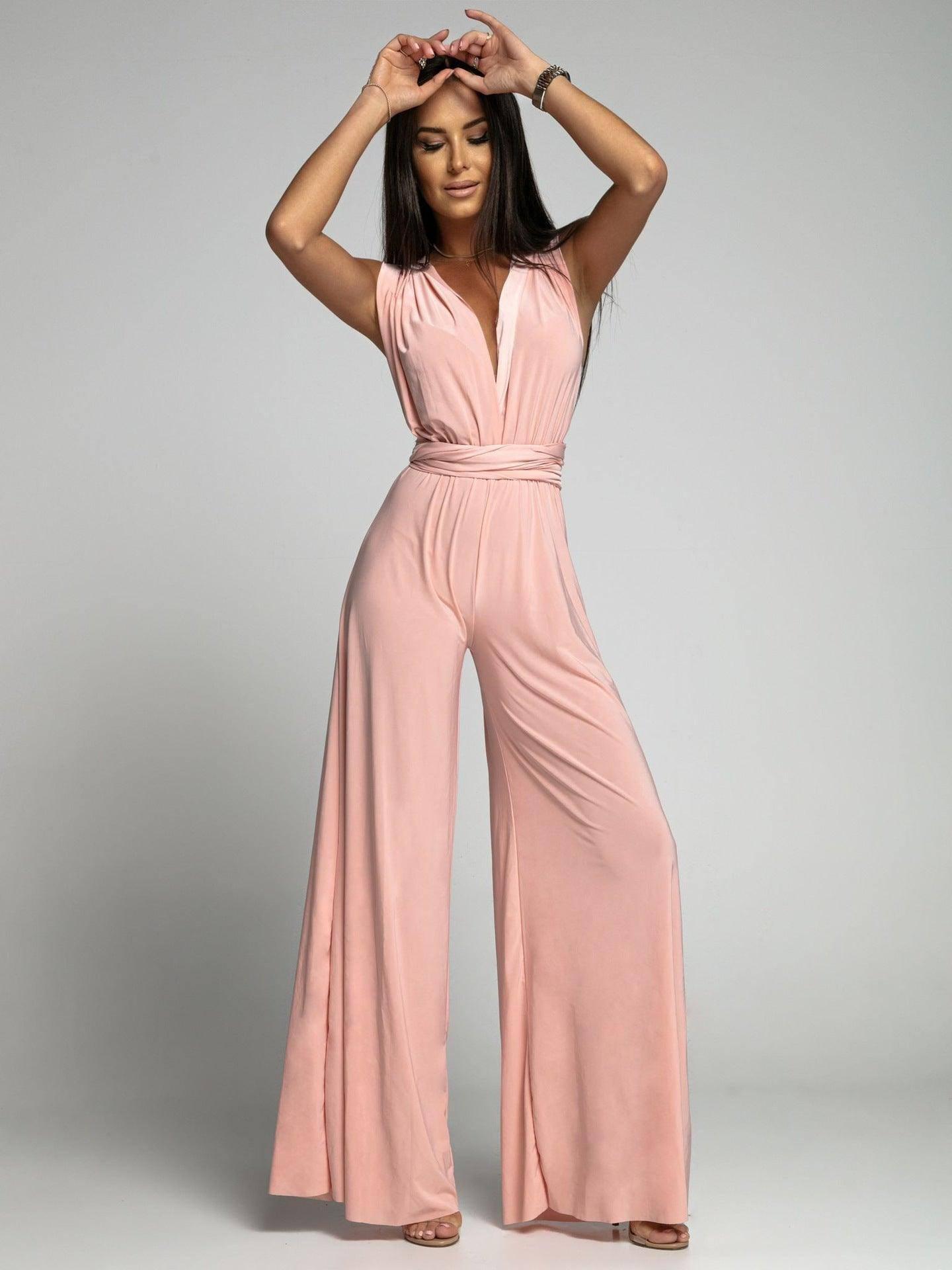 Deep V-neck Sleeveless Backless Siamese Suit-10