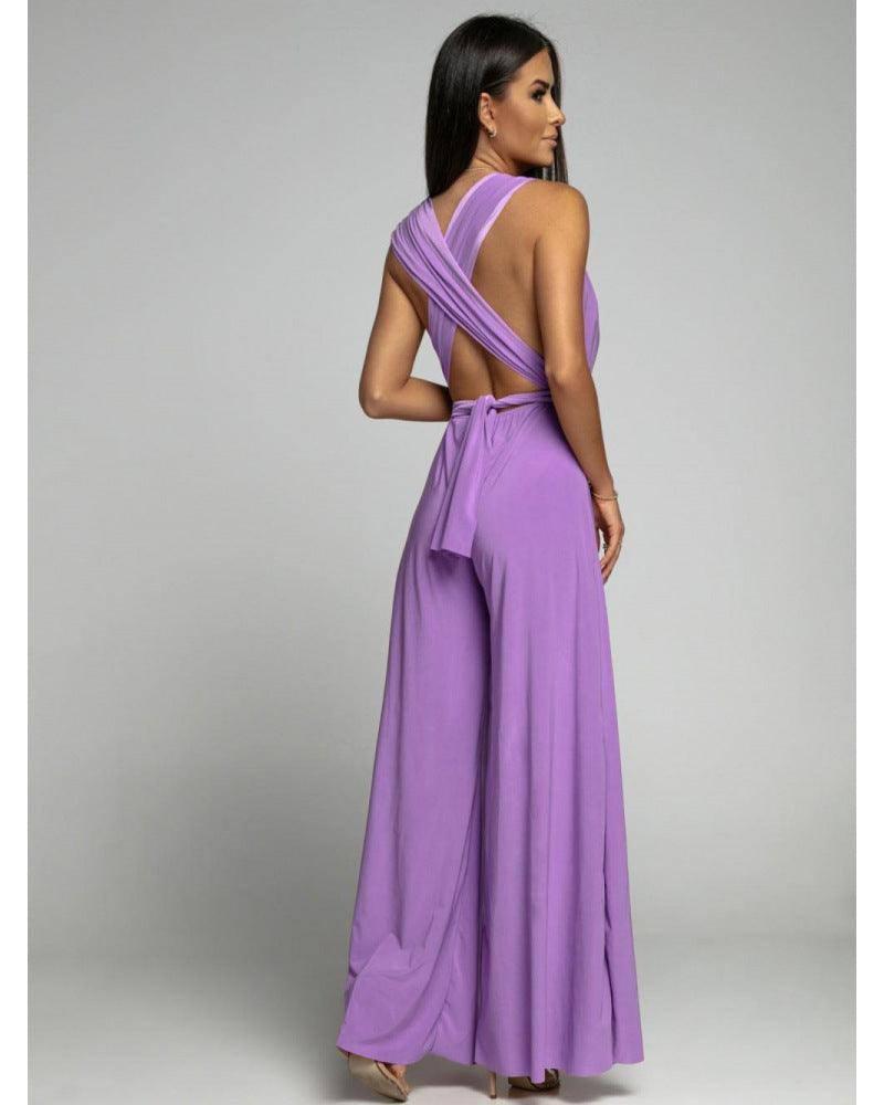 Deep V-neck Sleeveless Backless Siamese Suit-6