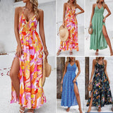 Flowy Spaghetti Strap Maxi Dress-9