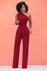 Elegant Blue Jumpsuit for Stylish Evenings-Red-11