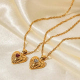 Alloy Heart-shaped Necklace With Diamond Fashion INS Style Necklace Love Valentine's Day-3